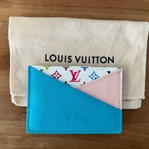 Louis Vuitton Blue and Pink Card Holder